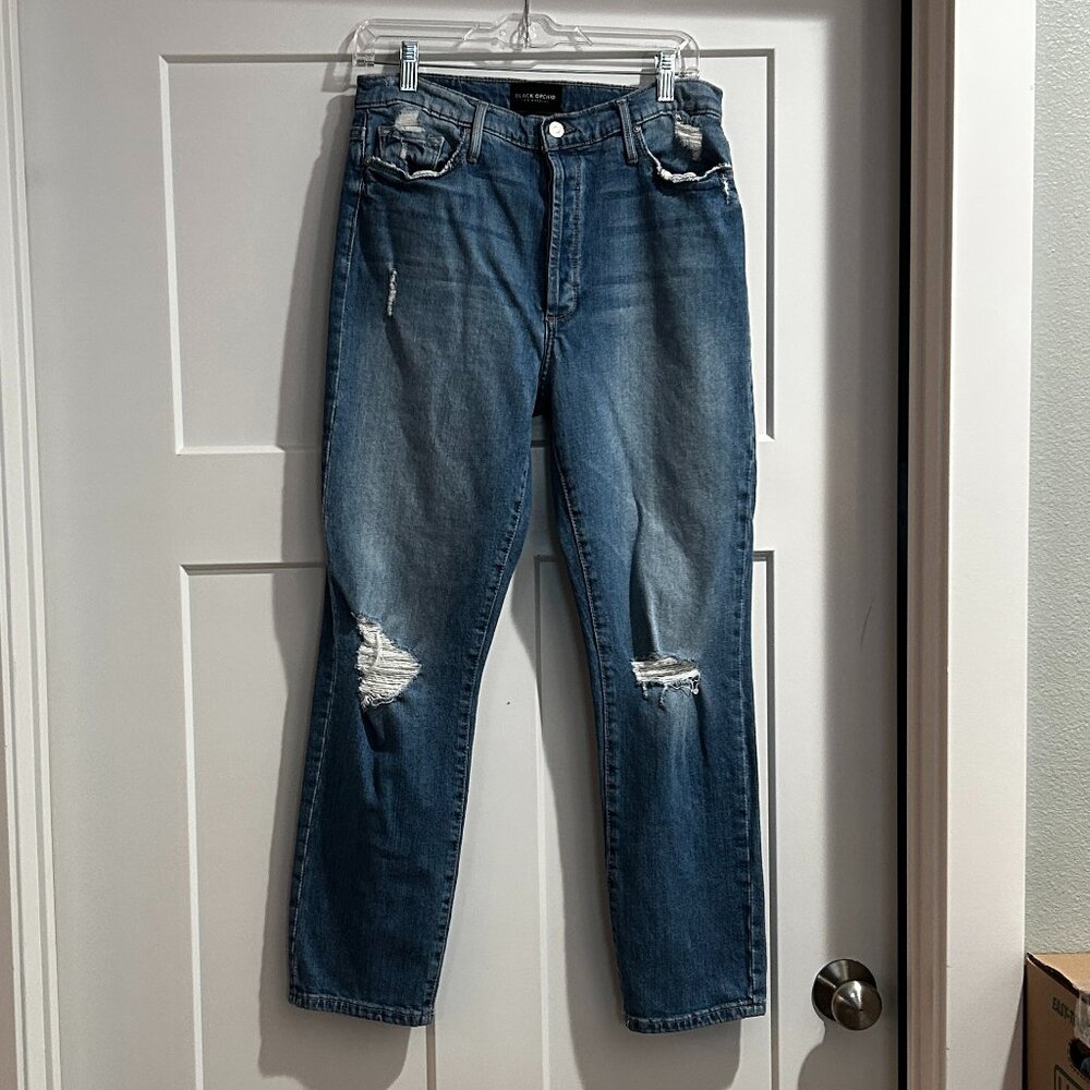 Black Orchid Joan Roll the Dice High Waisted Crop Jeans